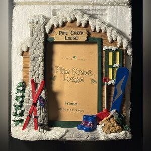 Rustic Ski Lodge Picture Frame 4x6 Snowboard Skis Cabin Decor